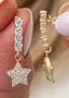 Heliophilia Silver Pendientes de Plata de Ley 925 con Baño de Oro y Circón